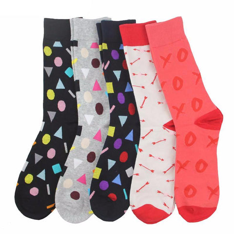 Colorful Cotton Mixed-Up Prints Socks