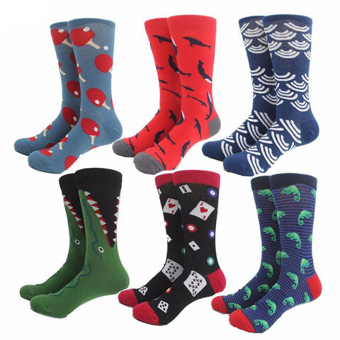 Colorful Harajuku & Animal Print Business Socks