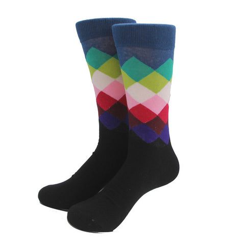 Classical Colorful Men's Combed Cotton Socks
