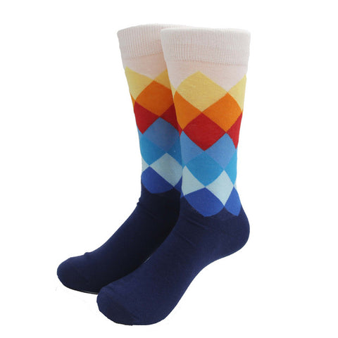 Classical Colorful Men's Combed Cotton Socks