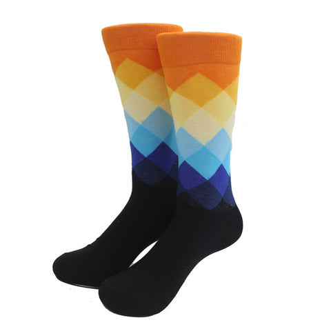 Classical Colorful Men's Combed Cotton Socks