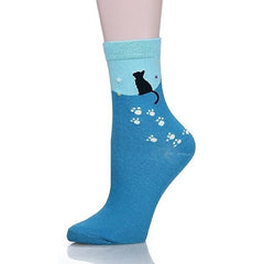 Cute Animal Print Two-Tone Socks