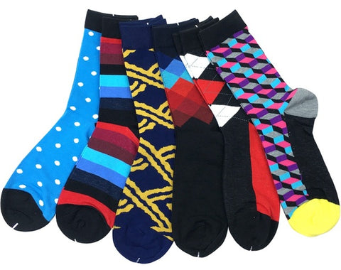 Match-Up Men's Colorful Combed Cotton Socks