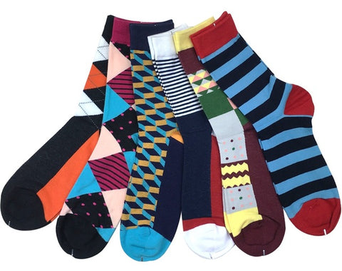 Match-Up Men's Colorful Combed Cotton Socks