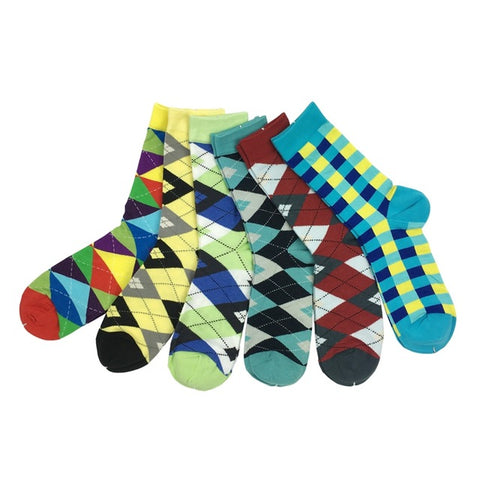 Match-Up Men's Colorful Combed Cotton Socks