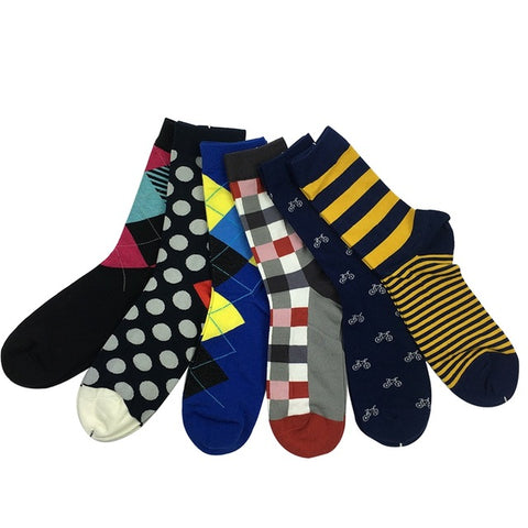 Match-Up Men's Colorful Combed Cotton Socks