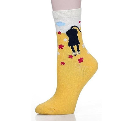 Cute Animal Print Two-Tone Socks