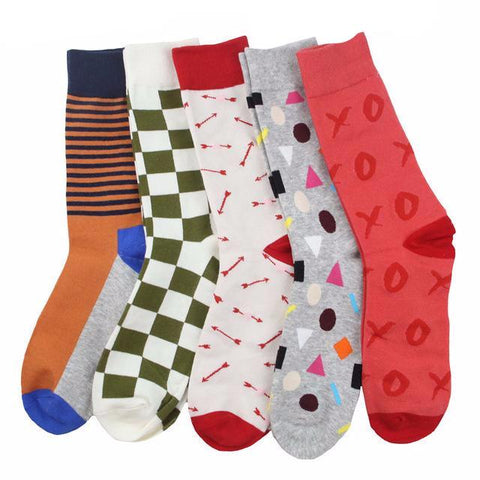 Colorful Cotton Mixed-Up Prints Socks