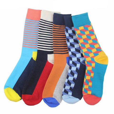 Colorful Cotton Mixed-Up Prints Socks