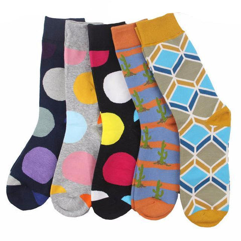 Colorful Cotton Mixed-Up Prints Socks