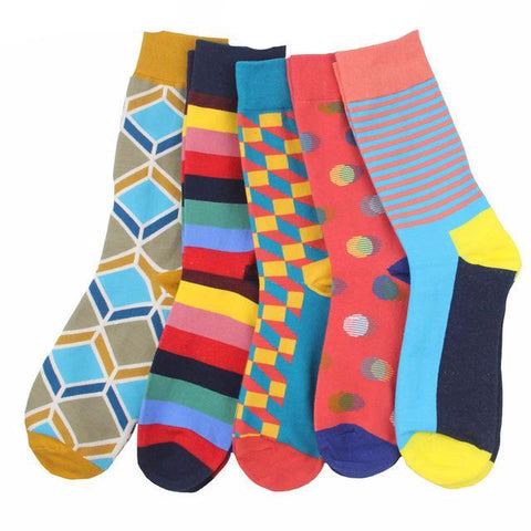 Colorful Cotton Mixed-Up Prints Socks