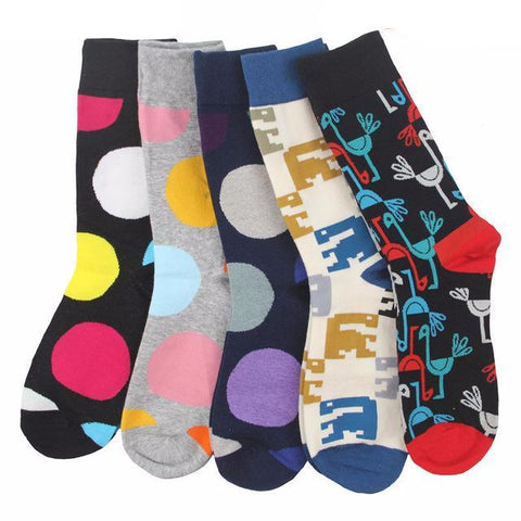 Colorful Cotton Mixed-Up Prints Socks