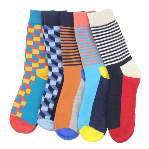 Colorful Cotton Mixed-Up Prints Socks