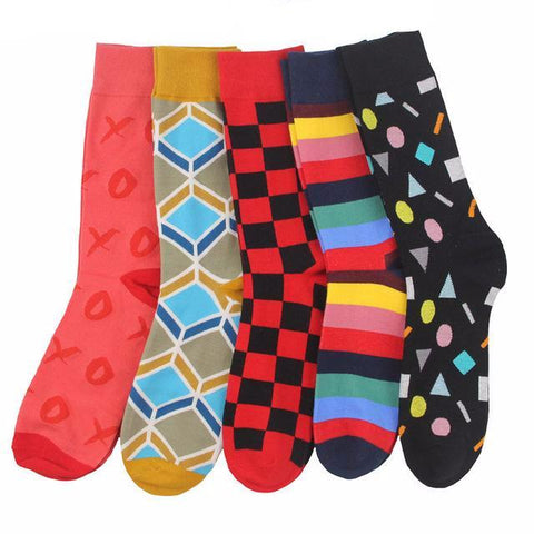 Colorful Cotton Mixed-Up Prints Socks