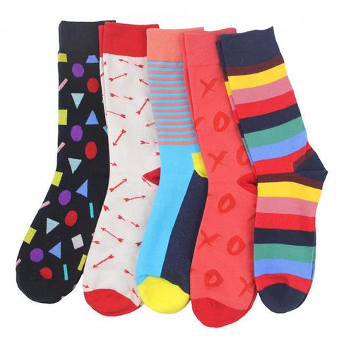 Colorful Cotton Mixed-Up Prints Socks