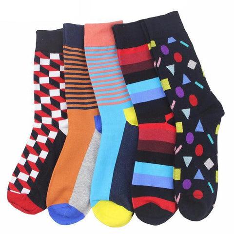 Colorful Cotton Mixed-Up Prints Socks