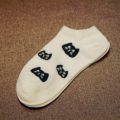 Bamboo Fiber Novelty Black & White Ankle Socks